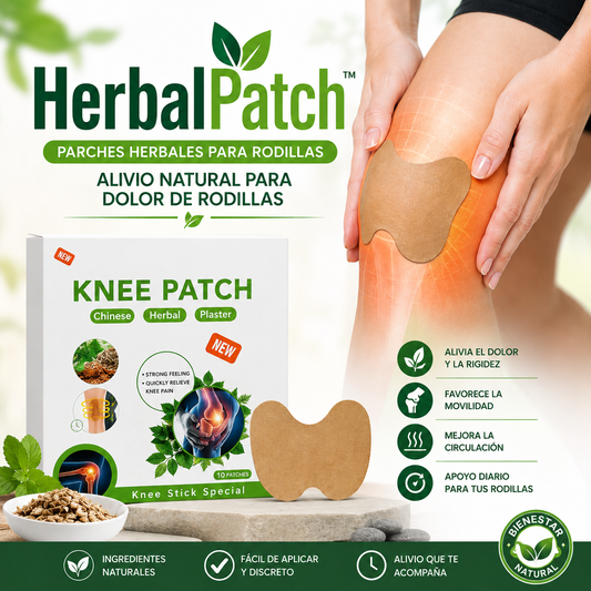 HerbalPatch™ Rodillas | Alivio Rápido del Dolor Articular - Alivia molestias, rigidez e inflamación para volver a caminar con mayor comodidad.