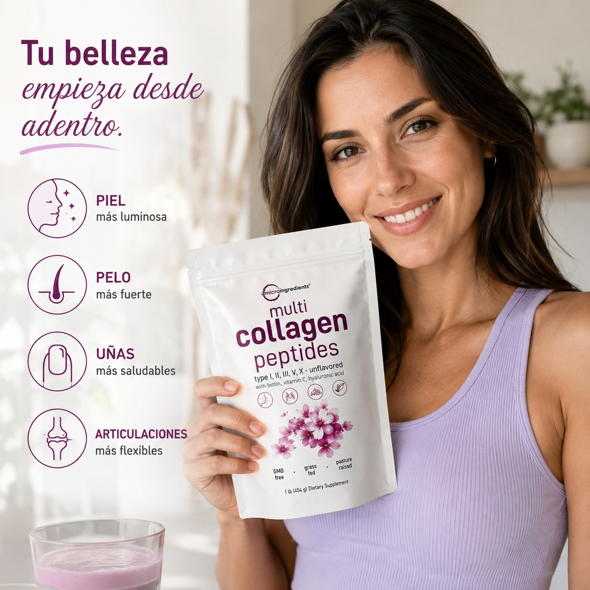 Multi Collagen Peptides-5 en 1 · Sin Sabor, Directo a tu Café